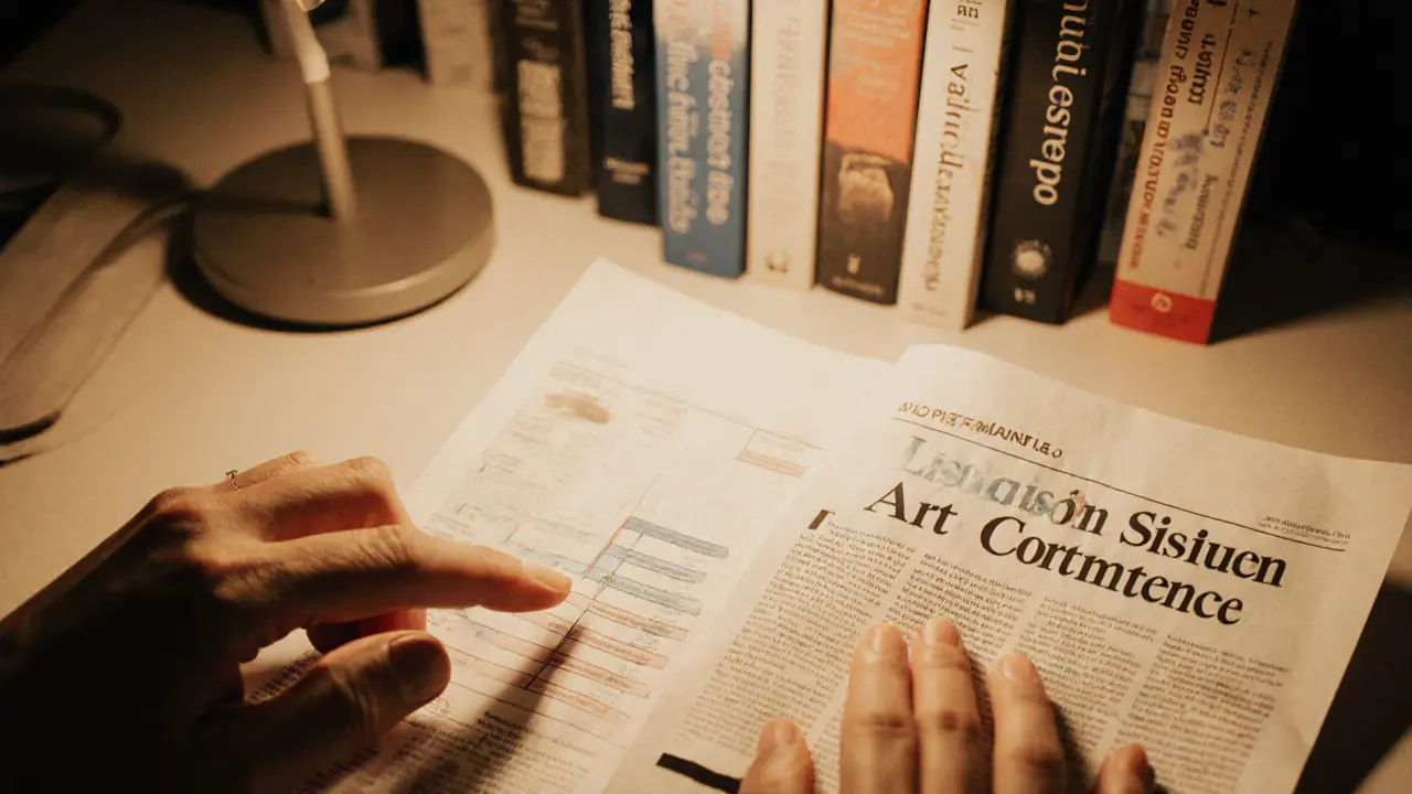 Hands point to a detailed strategy sheet with a reference to a niche conference article.