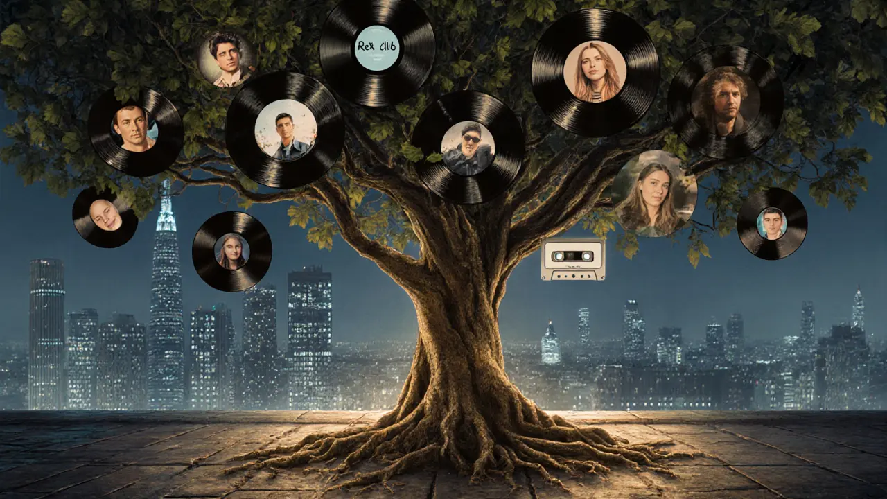 Rex Club as a symbolic tree rooted in Paris, with generations represented as leaves and records.
