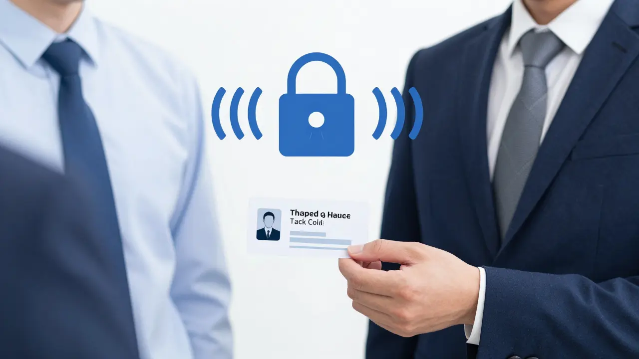 Session code shared with security officer using encrypted symbol.